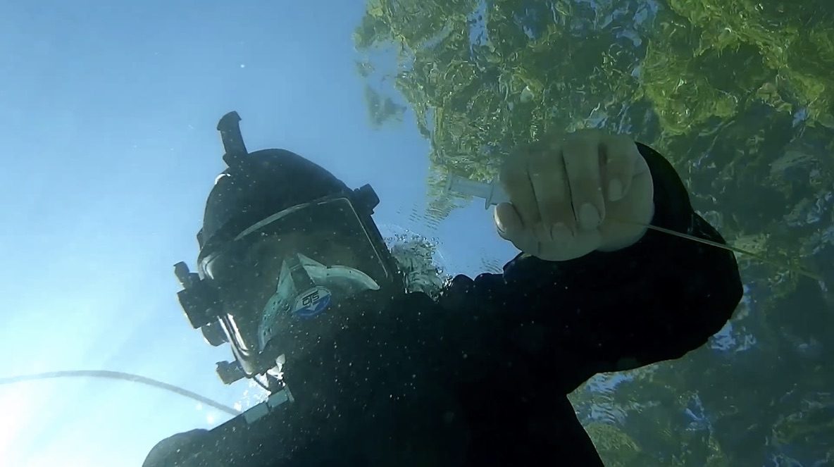 FDC diver in full-face dive mask